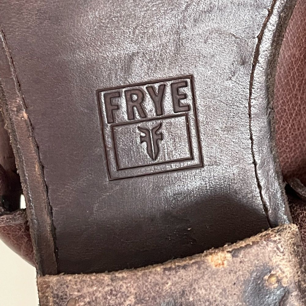 Frye Carson belted harness mule in Chocolate Brown  rounded toe 8.5 - Picture 8 of 14